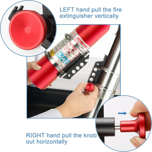 Quick Release Fire Extinguisher Holder Mount Bracket - High Density Nylon Roll Bar Mount Bottle Holder Adjustable with