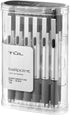TUL BP3 Ballpoint, Retractable, Fine Point, 0.8 mm, Silver Barrel, Black Ink, Pack of 12