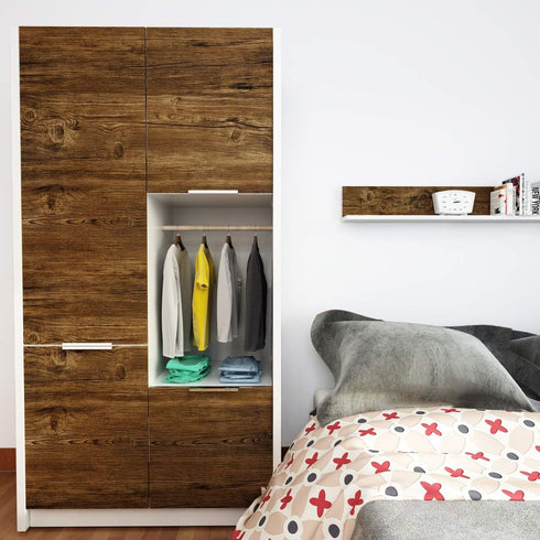 YENHOME Distressed Wood Wallpaper 17.7"x118" Peel and Stick Waterproof Brown Thick Faux Wood Contact Paper