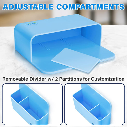 YES4QUALITY 2 Magnetic Pen Holder with Strong Magnetic Back & Compartments, Dry Erase Marker Holder for Whiteboard