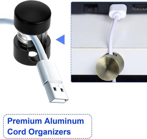 SmallCat 3 Sets Charger Holders for Cords, Adjustable Cable Anchor Holders, Adhesive Metal Cord Clips, Cable Management