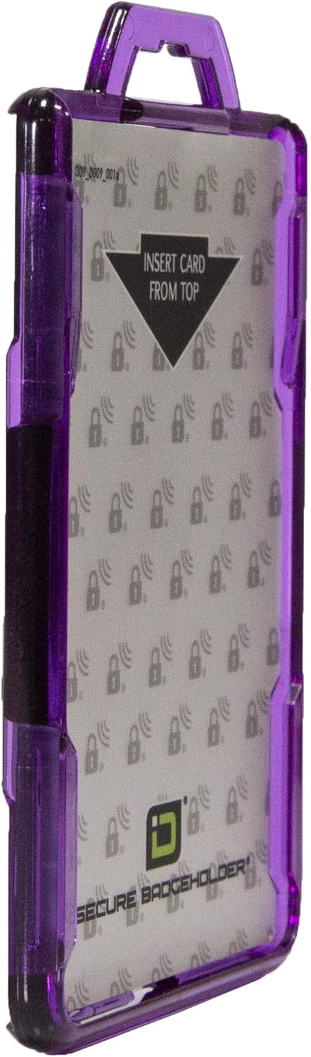 ID Stronghold - Pack of 5 - RFID Blocking Secure Badge Holder - Duolite 2 Card ID Holder - Heavy Duty Plastic ID Badge