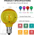 SUNSGNE 25 Pack G40 LED Christmas Replacement Globe Light Bulbs, 0.6 Watt Multicolor LED Bulbs with E12 Candelabra Base, Shatterproof Colored Light Bulbs for Outdoor Indoor Decor - Clear Multicolor by SUNSGNE