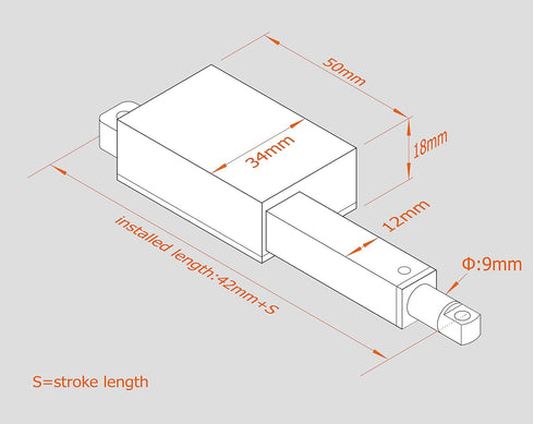 Micro Linear Actuator 1.2" Stroke - 22Lbs Force, 12V DC Power for Home Automation and Robotics