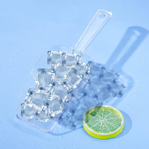 Ice Scoop Candy Buffet Containers, Hmxpls Clear Plastic Scoopers for Popcorn Cookie Candy Buckets (6 Pack)