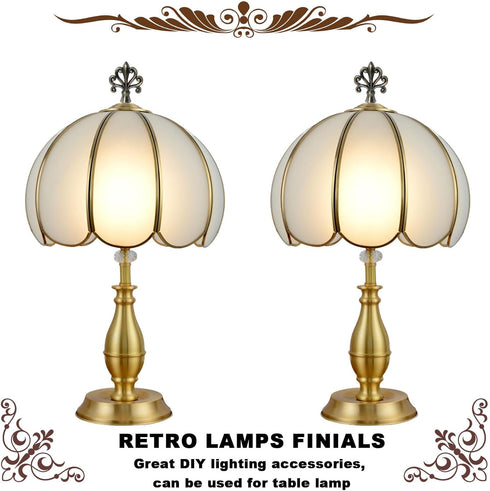 OMOBANU 1/8" 1/4-27 Finials for Lamps Antique Bronze Compatible with Thread and Lamp Finials Decorative Screw Cap