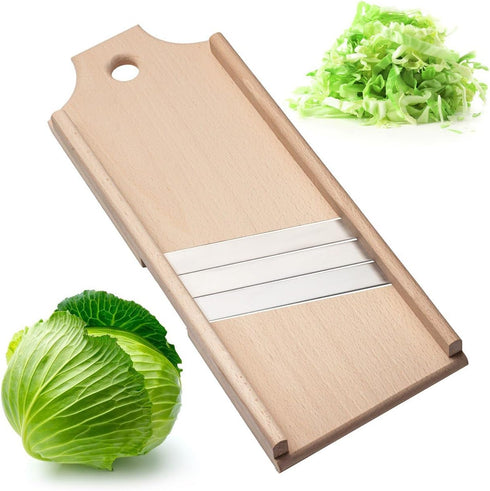 Wooden Cabbage Shredder for Coleslaw (17.7x7 in) - Cabbage Grater for Sauerkraut and Slaw Slicer