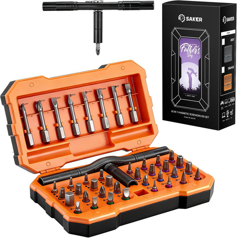 Saker 42-in-1 Magnetic Screwdriver Set for Fathers Day Gift, Screwdriver Set with