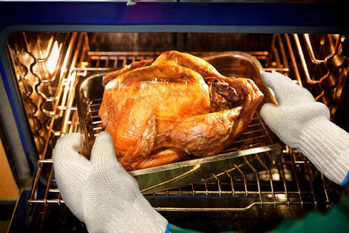 Heat Resistant Gloves, EN407 Certified, 932 F Oven Gloves, 1 Pair (2 Pieces Set), White