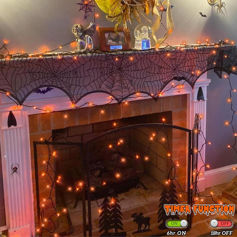 165ft 500 8 YEGUO LED String Lights Outdoor Waterproof, Orange Christmas Lights Indoor, Green Wire Twinkle Tree Light