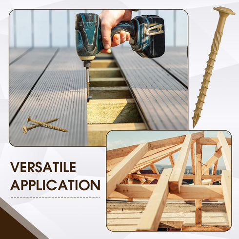 200 Pcs Construction Lag Screws #14 x 3 Inch, Exterior Structural Coated Star Drive Screws with Modified Truss Washer