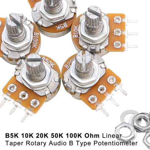 Taiss 80PCS Potentiometer Kit, WH148 B5K 10K 20K 50K 100K Ohm Rotary Audio Potentiometers