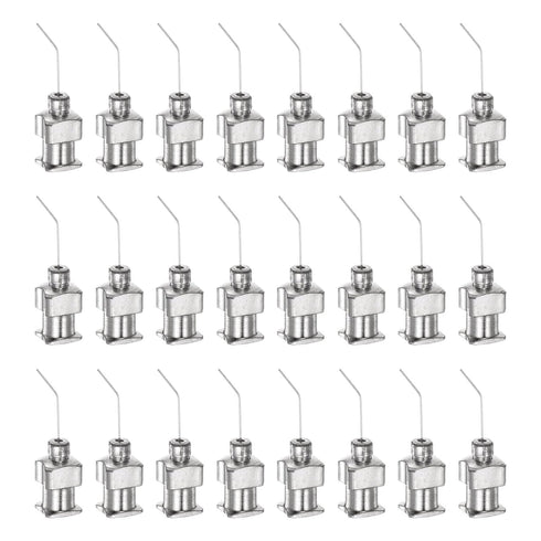 24pcs Blunt Tip Dispensing Needle, 30 Gauge 1/2" Bent Flow Design with Luer Lock & Storage Box for Adhesive Glue