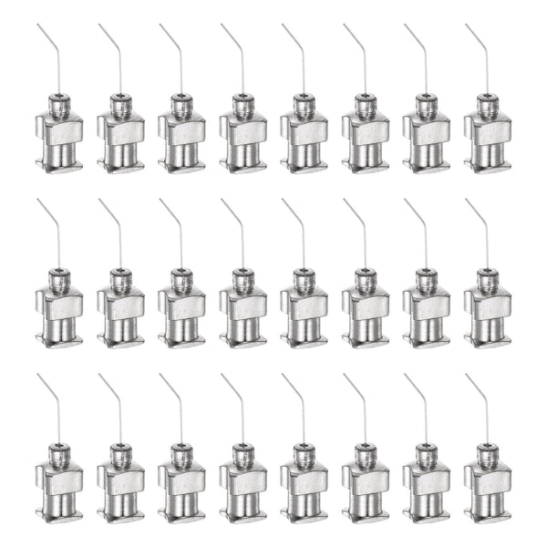 24pcs Blunt Tip Dispensing Needle, 30 Gauge 1/2" Bent Flow Design with Luer Lock & Storage Box for Adhesive Glue