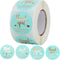 Thank You Stickers, 500pcs Round Labels with 4 Designs, Blue & Gold Foil, 1.5" Diameter for Business Gift Packaging