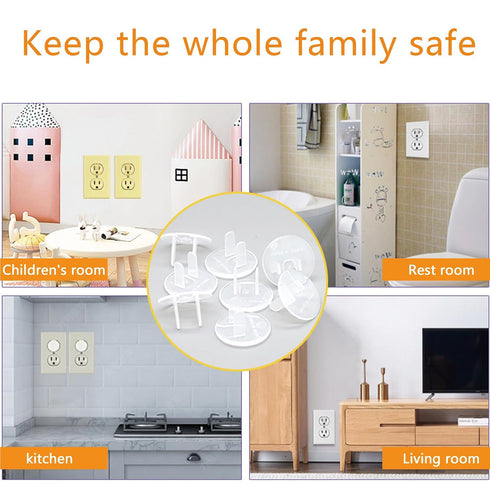 100 Pack Outlet Covers Baby Proofing Clear Outlet Covers Baby Safety Outlet Plug Covers Safe & Secure Electric Plug
