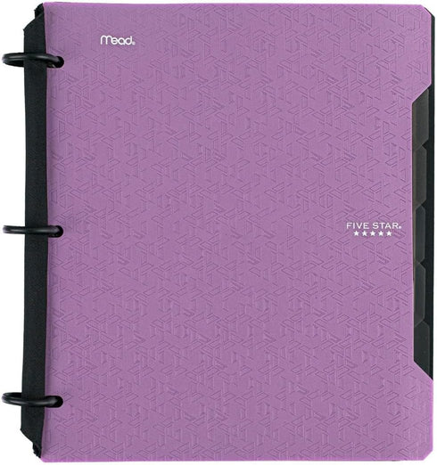 Five Star Flex Refillable Notebook, College Ruled Paper, 1-1/2 Inch TechLock Rings, 300 Sheet Capacity, Purple