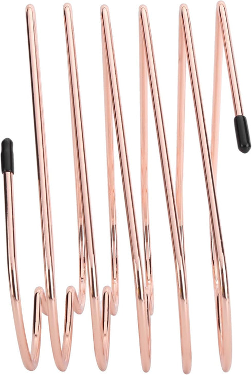Zerodis Heart-shaped Desk Book Storage Rack, Telescopic Wire Magazine Holder for Home, Office, Rose Gold