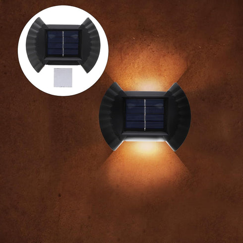 8 Luxshiny Solar Powered Outdoor Wall Light with Warm LED Lights Waterproof Garden Wall Lamp for Yard Fence