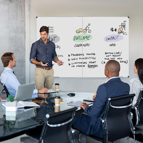 XBoard Large Magnetic Dry Erase Whiteboard 48 x 36 Inch, Foldable Presentation Board with Marker Tray