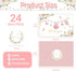 SMUAENSS 24 Pack Pink Baby Shower Thank You Cards with Envelopes, Girl Baby Gift Card Blank Note Card with Envelopes