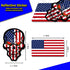 6pcs Reflective American Flag Hard Hat Stickers, Red Ops Decals for Tactical Gear, USA Skull Flags Toolbox Labels