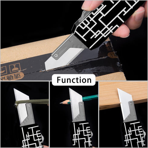 10PCS Aluminum Alloy Utility Knife, Pocket Knife with Clip, Retractable Box Cutter EDC Razor Knives with Blades