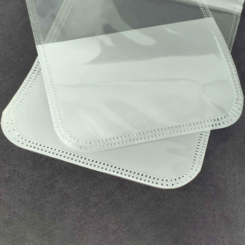 (100, 6.30 inch 9.45 inch) Clear Window Half White Plastic Resealable Bags with Butterfly Hang Hole for Jewelry
