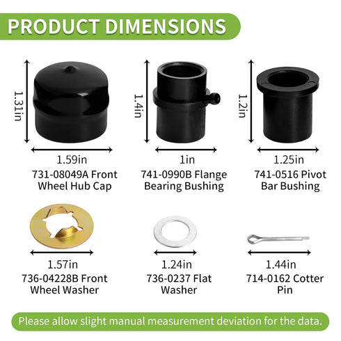 941-0990B Front Wheel Bearing Rebuild Kit for Cub Cadet MTD Craftsman Troy-Bilt Lawn Mower, 12 Pcs