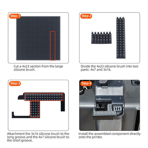 FYSETC Nozzle P2S: (20 3D Nozzles Upgrade Silicone Wiper for CNC-Machined All-Metal Brush Holder with a Silicone Wipe