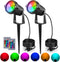 OurLeeme Lawn Flood Light Stake, 2-in-1 Waterproof Outdoor Remote controlle Landscape Lighting
