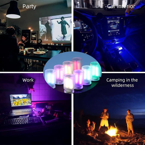 Dimmable Retro Touch Lamp - USB Powered Mood Light with Brightness, Frosted Glass Design for Bedroom/Camping/Car Decor