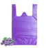LazyMe T Shirt Bags, Plastic Grocery Bags with Handles for Shopping, 12x20 Inch (Purple, 50pcs)