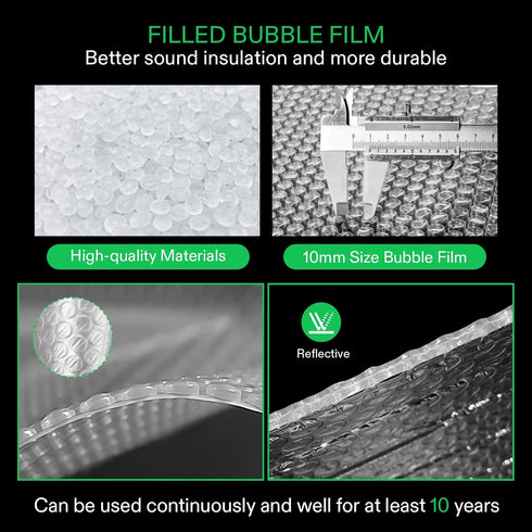 VIVOSUN Double Bubble Reflective Foil Insulation, 6 inch x 25 Ft Pipe Wrap for Weatherproof Attics and Garages