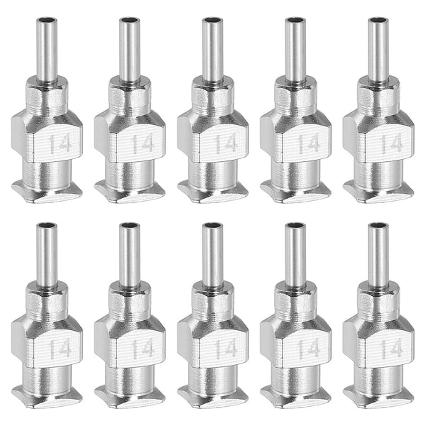 PATIKIL 10 Pcs 14G Bent Blunt Tip Dispensing Needle 0.26 Inch Stainless Steel Liquid Dispenser with Lure Lock for