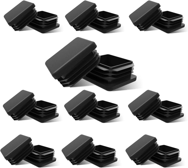 HOWDIA Square Plastic Polyethylene Plug 1"x1" | 20-Pack Protective Caps for Furniture Legs & Tubing