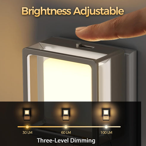 Wall,2 Pack 3000K DORESshop Night Light, Night Lights Plug into LED Nightlight with Adjustable Brightness, Automatic