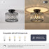 1-Light, 9 Inch Pevfah Crystal Black Ceiling Light, Modern Semi Flush Mount Ceiling Lighting Fixture, Round Hallway