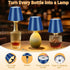 3 Dimmable, 5H 48H Rechargeable Wireless Bottle Lamp - Color Stepless Metallic Blue Lampshade, Bright Light or Soft