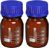 PATIKIL 100mL Amber Reagent Media Bottle, 2 Pcs Round Graduated Glass Storage Bottle with Blue Screw Cap