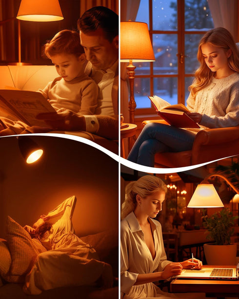 Bulbs 2000K, A19 9W E26 Bulb (60 Bulb, 2 Pack Bonlux Amber Light LED Yellow Soft Warm Sleep Light Blue Light Blocking
