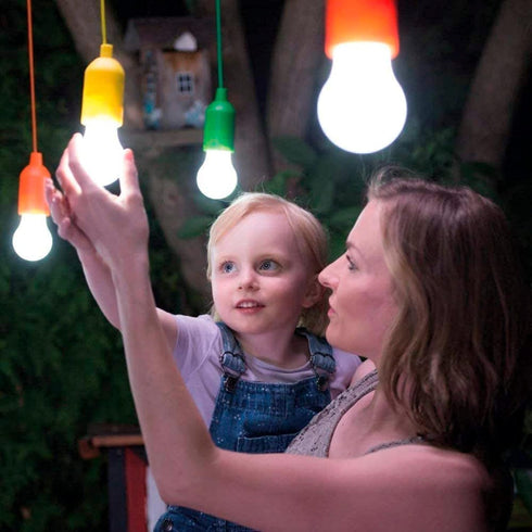 Enchanting Playhouse or Treehouse Adventure: 4-Pack Kids' Hanging Lights, Battery-Operated with Safe Touch and Easy
