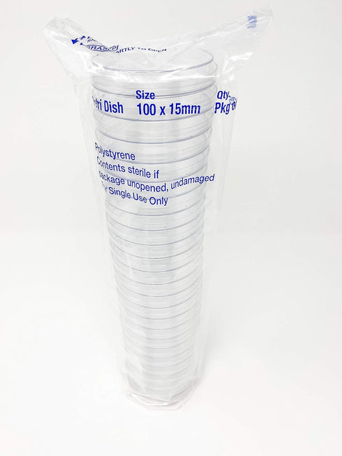 Petri Dish with Lid, Sterile, 100 mm/15 mm, 25/Pack