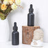 1 oz Amber Glass Boston Bottles 24 Pack with Eye Droppers and Black Caps for Essential Oils