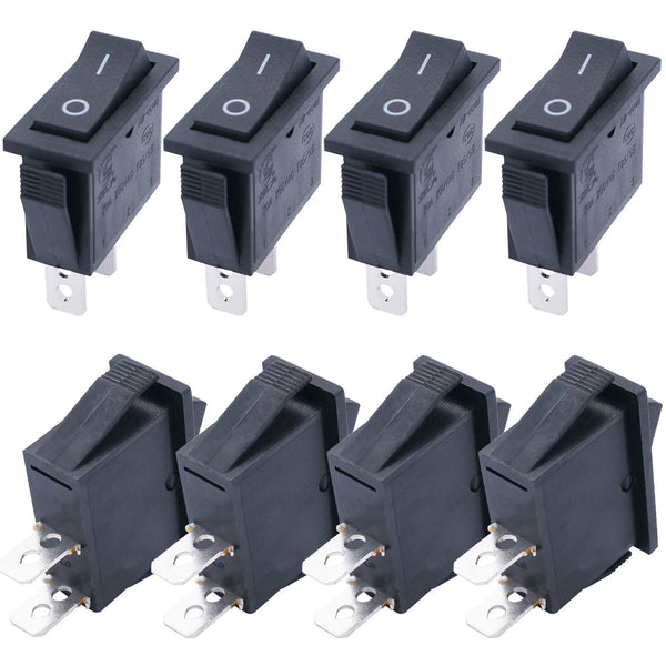 TWTADE 8Pcs Boat Rocker Switch, Latching ON/Off SPST, 2 Pin, 2 Position, Car Auto Boat Toggle Switch