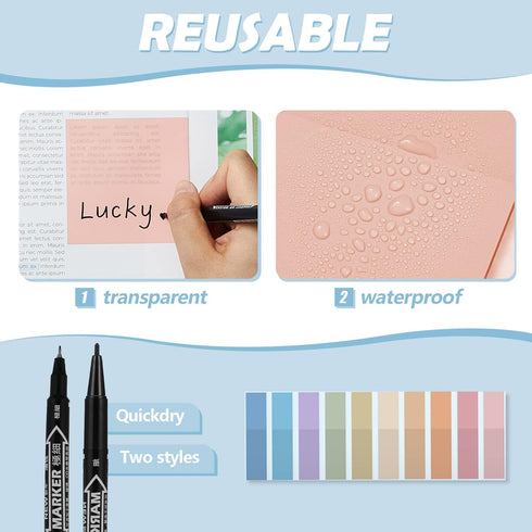 Jutom 39 Pcs Aesthetic Book Annotation Kit, Pencil Case Bag with Highlighter Gel Pen, Sticky Notes, Bible Study Supplies