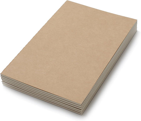 TWONE Notebook, 6 Pack Softcover Kraft Paper Notebooks wide Ruled Note Book Journals for Office School Business Work Writing, 5.5” x 8.25” 80GSM, 30 Sheets by TWONE
