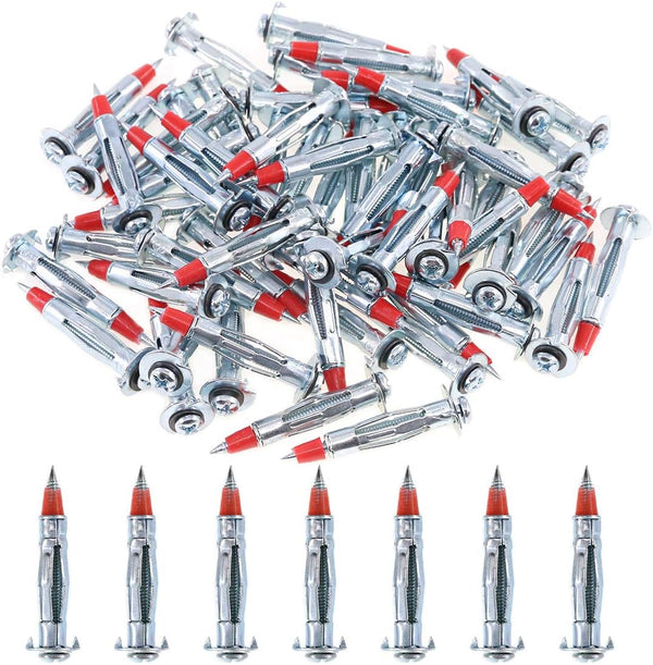 Glarks 60Pcs Heavy Duty 1/8 inch Zinc Plated Steel Molly Bolt Drive Wall Anchor Screws Set (1/8SDx46MM)