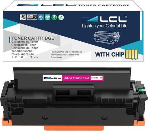 LCL Compatible Toner Cartridge Replacement for HP 410A 410X CF413A CF413X 5000 Pages Magenta (1-Pack)