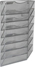 EasyPAG Wall File Organizer, 8 Tier Hanging File Holder for Home Office, Silver